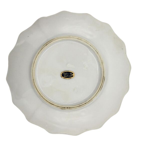 Vintage Porcelain Lord's Prayer Mini Plate from Japan Gold Trim Scallop Edge - Picture 4 of 6